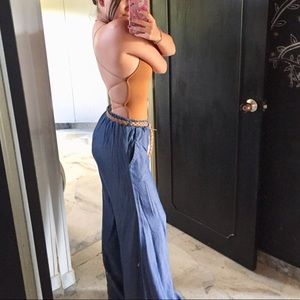 Backless bodysuit mustard yellow criss cross strap